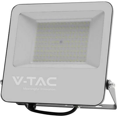 Ein rechteckiger LED-Fluter von V-TAC, geeignet zur Beleuchtung großer Flächen, mit dem Schriftzug 'Meaningful Innovation'.