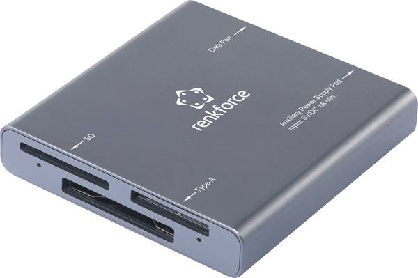 Renkforce RF-CR-700 Externer Speicherkartenleser  USB-C® (USB 3.2 Gen 2) Grau
