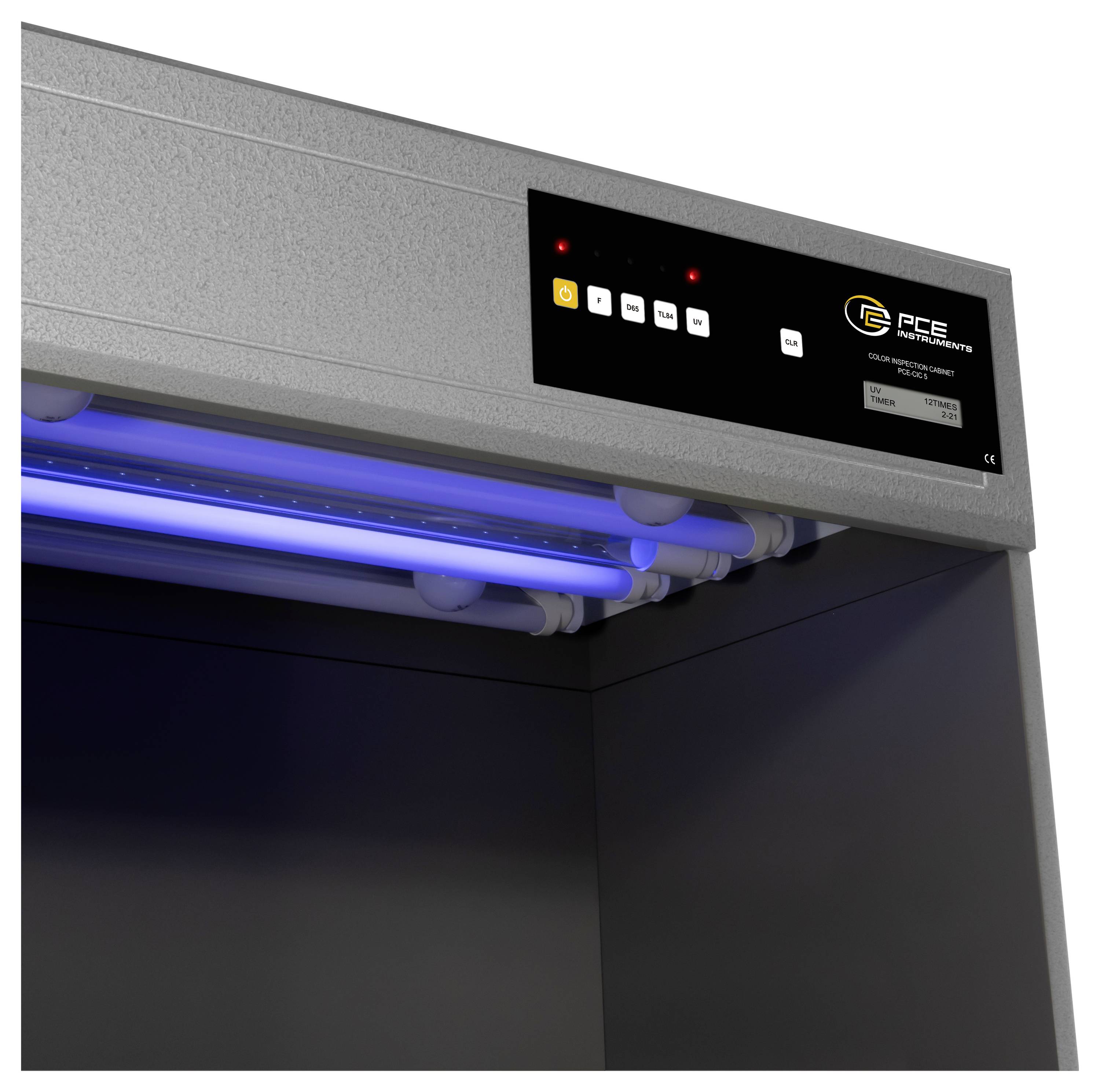 Gerät mit LED-Anzeige und blauen Leuchtröhren. Es dient zur Desinfektion durch UV-Licht. Markenname auf der Anzeige sichtbar.