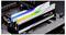 Zwei RGB-beleuchtete RAM-Module sind in einem Computer-Motherboard installiert. Die Module tragen die Aufschrift 'Trident Z5 Neo RGB'.