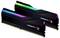 Zwei RAM-Module G.Skill Trident Z5 RGB mit schwarzem Kühlkörper und bunten LED-Leuchten, geeignet für leistungshungrige Computer.