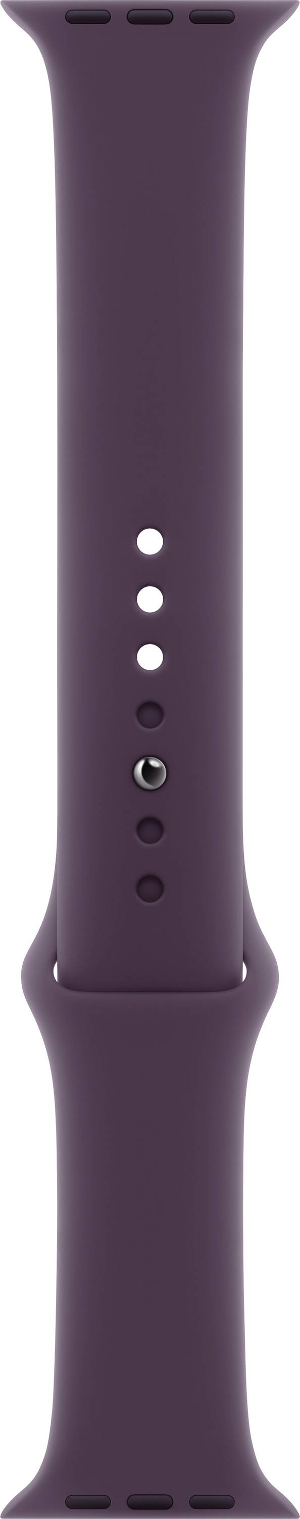 Lila Armband für eine Smartwatch mit mehreren Einstelllöchern zur Größeneinstellung.