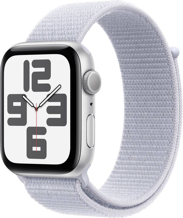 Apple Watch SE (2024) GPS 44 mm Aluminiumgehäuse Sport Loop Blaue Wolke