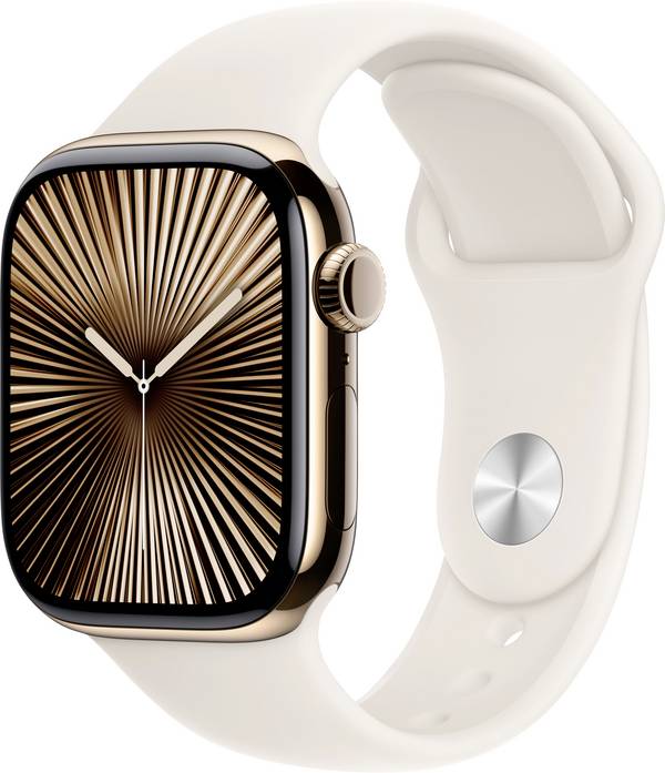 Apple Watch Series 10 GPS + Cellular 42 mm Titangehäuse Sport Band Polarstern M/L