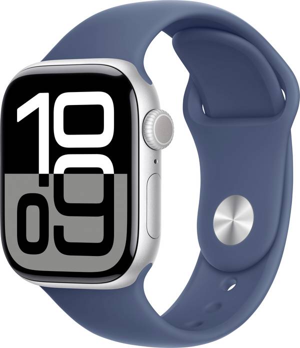 Apple Watch Series 10 GPS + Cellular 42 mm Aluminiumgehäuse Sport Band Denim M/L