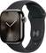 Eine Smartwatch mit schwarzem Armband, kreisförmigem Muster auf dem Display, ähnelt einer stilvollen und modernen Uhr.