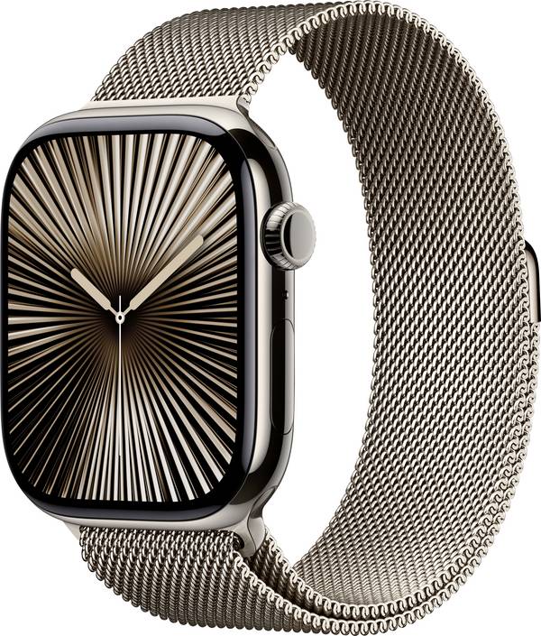 Apple Watch Series 10 GPS + Cellular 46 mm Titangehäuse Milanaisearmband Natur M/L