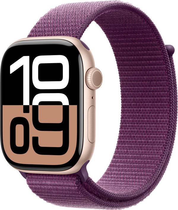Apple Watch Series 10 GPS + Cellular 46 mm Aluminiumgehäuse Sport Loop Pflaume