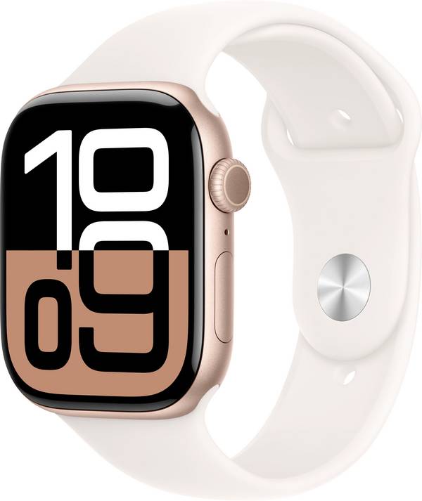 Apple Watch Series 10 GPS 46 mm Aluminiumgehäuse Sport Band Blassrosa M/L