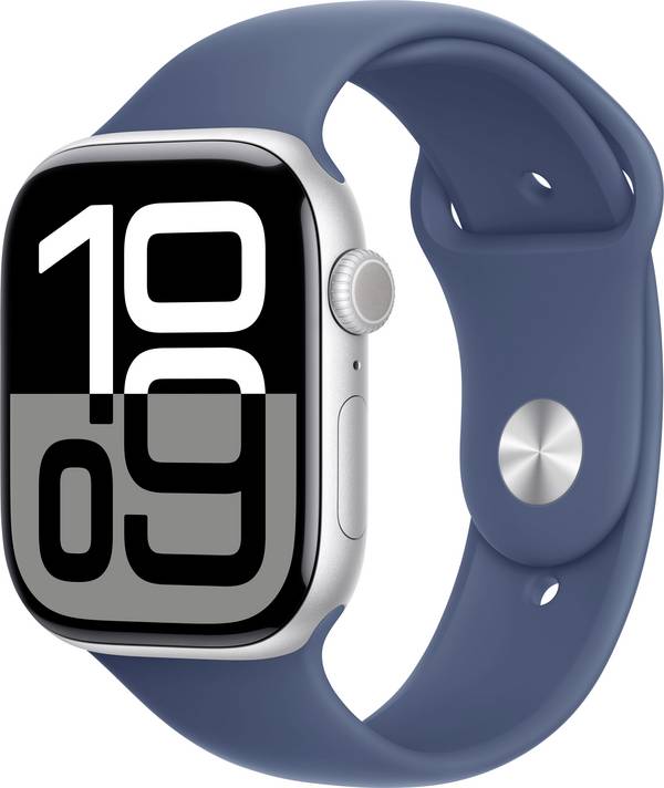 Apple Watch Series 10 GPS 46 mm Aluminiumgehäuse Sport Band Denim M/L
