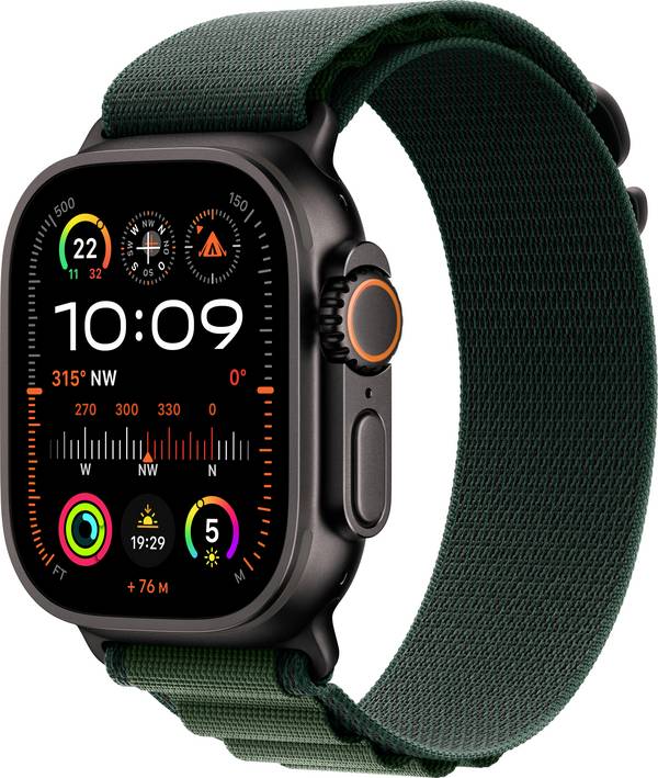 Apple Watch Ultra 2 (2024) GPS + Cellular 49 mm Titangehäuse Alpine Loop Dunkelgrün S
