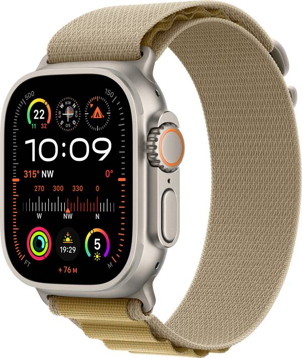 Apple Watch Ultra 2 (2024) GPS + Cellular 49 mm Titangehäuse Alpine Loop Mandel S