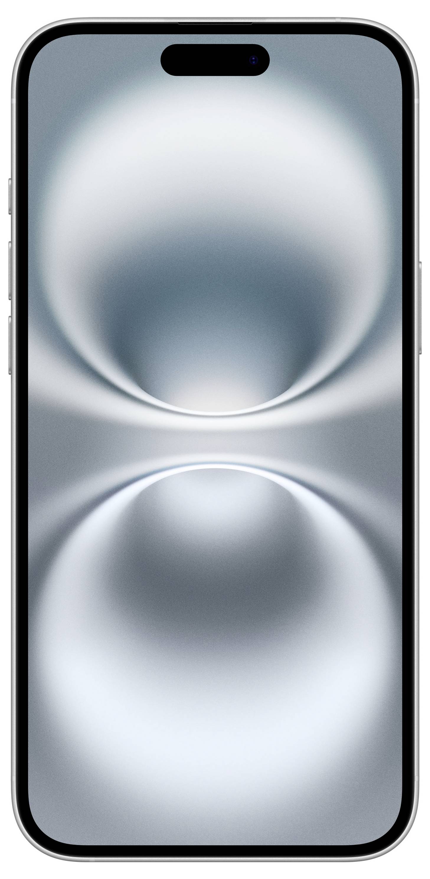 Smartphone mit einem abstrakten Hintergrund auf dem Bildschirm. Der Hintergrund zeigt zwei konzentrische Kreise in einem weichen Verlauf.