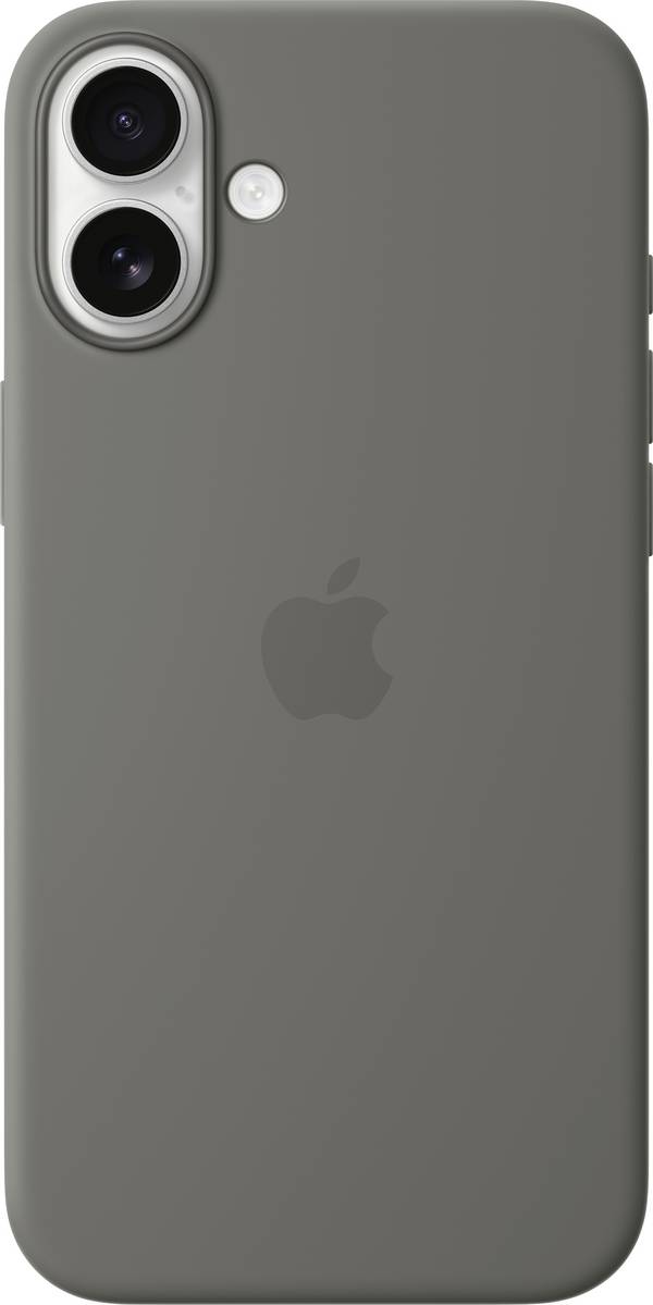 Apple Silicone Case Silikon Case Apple iPhone 16 Plus Stein-Grau Stoßfest, Induktives Laden MYYC3ZM/A