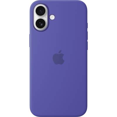 Ein lila Smartphone mit zwei Kameralinsen und einem Blitz auf der Rückseite, das Markensymbol in der Mitte.