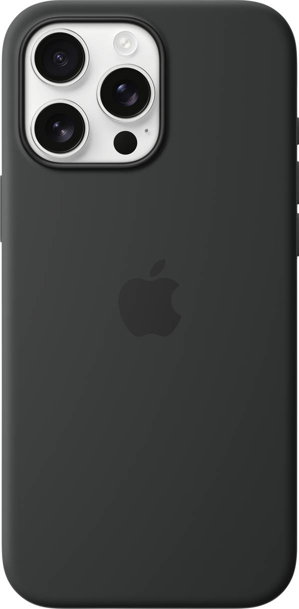 Apple Silicone Case MagSafe Silikon Case Apple iPhone 16 Pro Max Schwarz Stoßfest, Induktives Laden MYYT3ZM/A