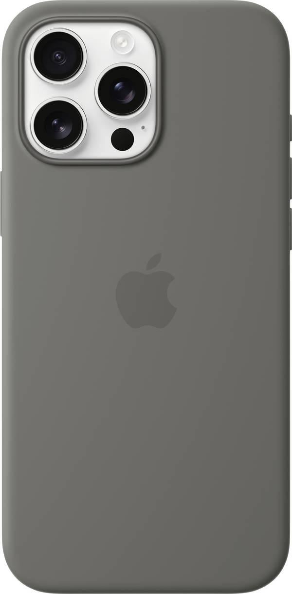 Apple Silicone Case MagSafe Silikon Case Apple iPhone 16 Pro Max Stein-Grau Stoßfest, Induktives Laden MYYV3ZM/A