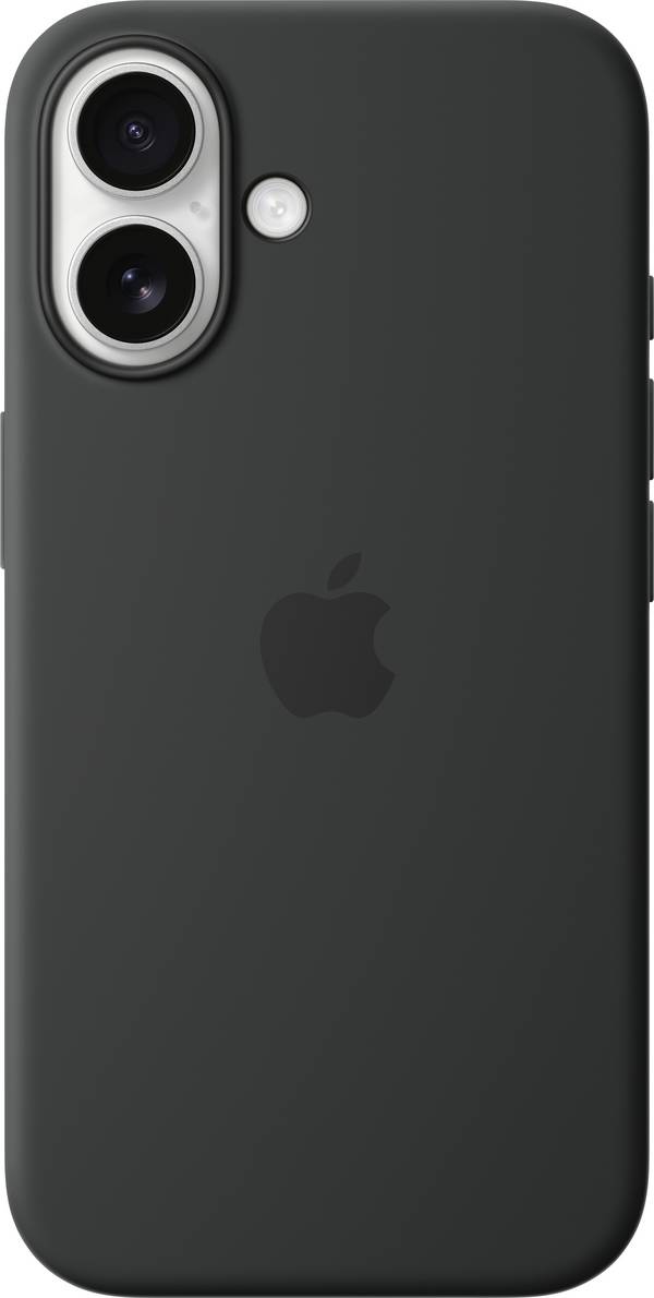 Apple Silicone Case MagSafe Silikon Case Apple iPhone 16 Schwarz Stoßfest, Induktives Laden MYY13ZM/A