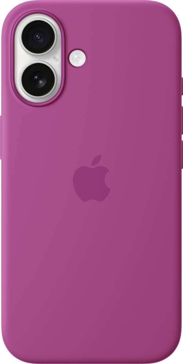 Apple Silicone Case MagSafe Silikon Case Apple iPhone 16 Fuchsia Stoßfest, Induktives Laden MYY53ZM/A