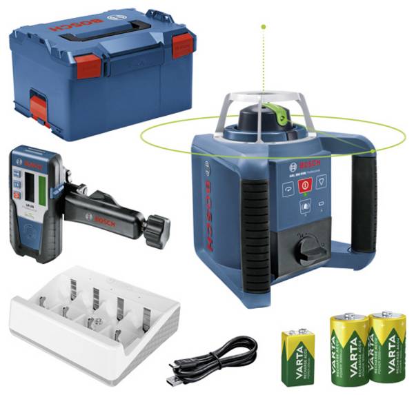 Bosch Professional GRL 300 HVG + LR 1 G in L-BOXX Rotationslaser  grüner Laser Reichweite (max.): 300 m