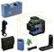 Bosch GLL3-300 Lasernivelliergerät-Set mit Koffer, Halterung, Wandhalterung, Ladegerät und Tasche, geeignet für Bau- und Installationsarbeiten.