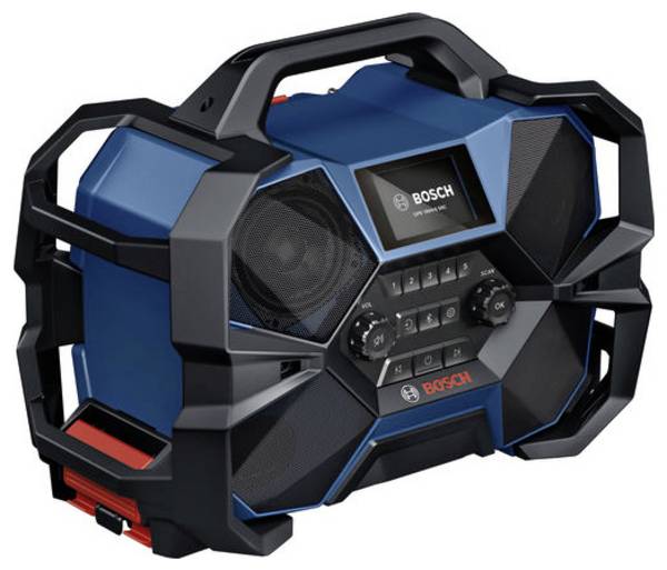Bosch Professional GPB 18VH-6 SRC Baustellenradio FM, DAB+ AUX, DAB+, UKW, Bluetooth® Akku-Ladefunktion, Powerbank-Funktion, staubdicht, spritzwassergeschützt Mehrfarbig