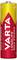 Batterie mit der Aufschrift 'VARTA Longlife Max Power'. Gelb-rotes Design, Typ AA, alkalisch, 1,5V.