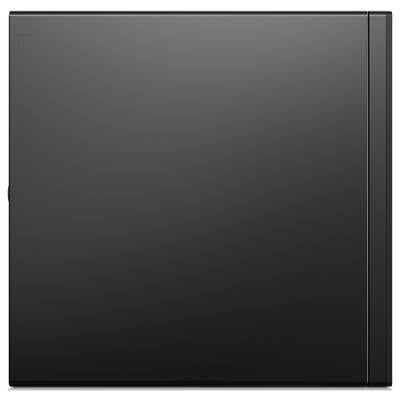 Quadratisches, schwarzes, minimalistisches Design eines Geräts, möglicherweise ein elektronisches Produkt, auf weißem Hintergrund.