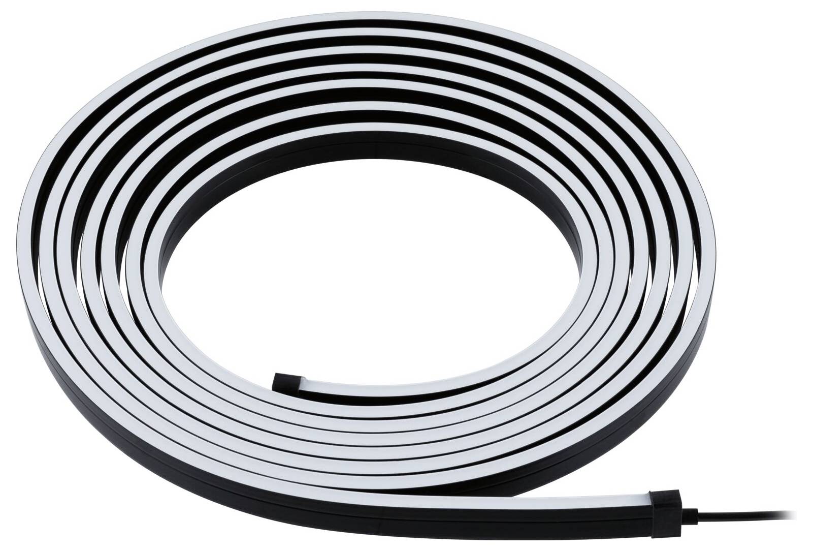 Eine aufgerollte LED-Lichtleiste mit USB-Anschluss.