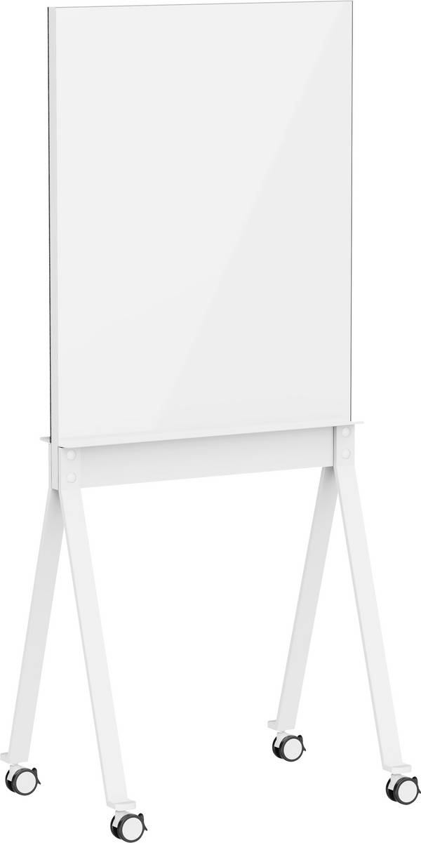 SpeaKa Professional Glas-Magnetboard SP-SMW-001 (B x H) 760 mm x 959 mm Weiß Inkl. Magneten Vierarmfuß mit 4 Rollen