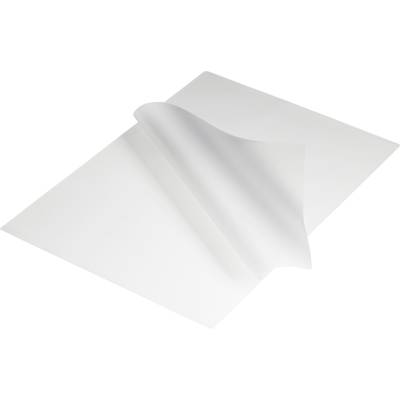 Ein transparentes oder halbtransparentes Blatt Papier, leicht gebogen, liegt auf einem weißen Hintergrund.