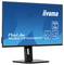 Ein Computermonitor, der die Marke 'iiyama' mit dem Modell 'ProLite XUB2797UHSNP' anzeigt. Zu den Funktionen gehören eine Auflösung von 3840 x 2160, ein KVM-Switch und Docking-Möglichkeiten.
