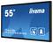 'Iiyama 55" ProLite TF5539AS-B1AG' Touchscreen-Display mit einem Symbol, das 40 Berührungspunkte und eine Entspiegelungsfunktion anzeigt.