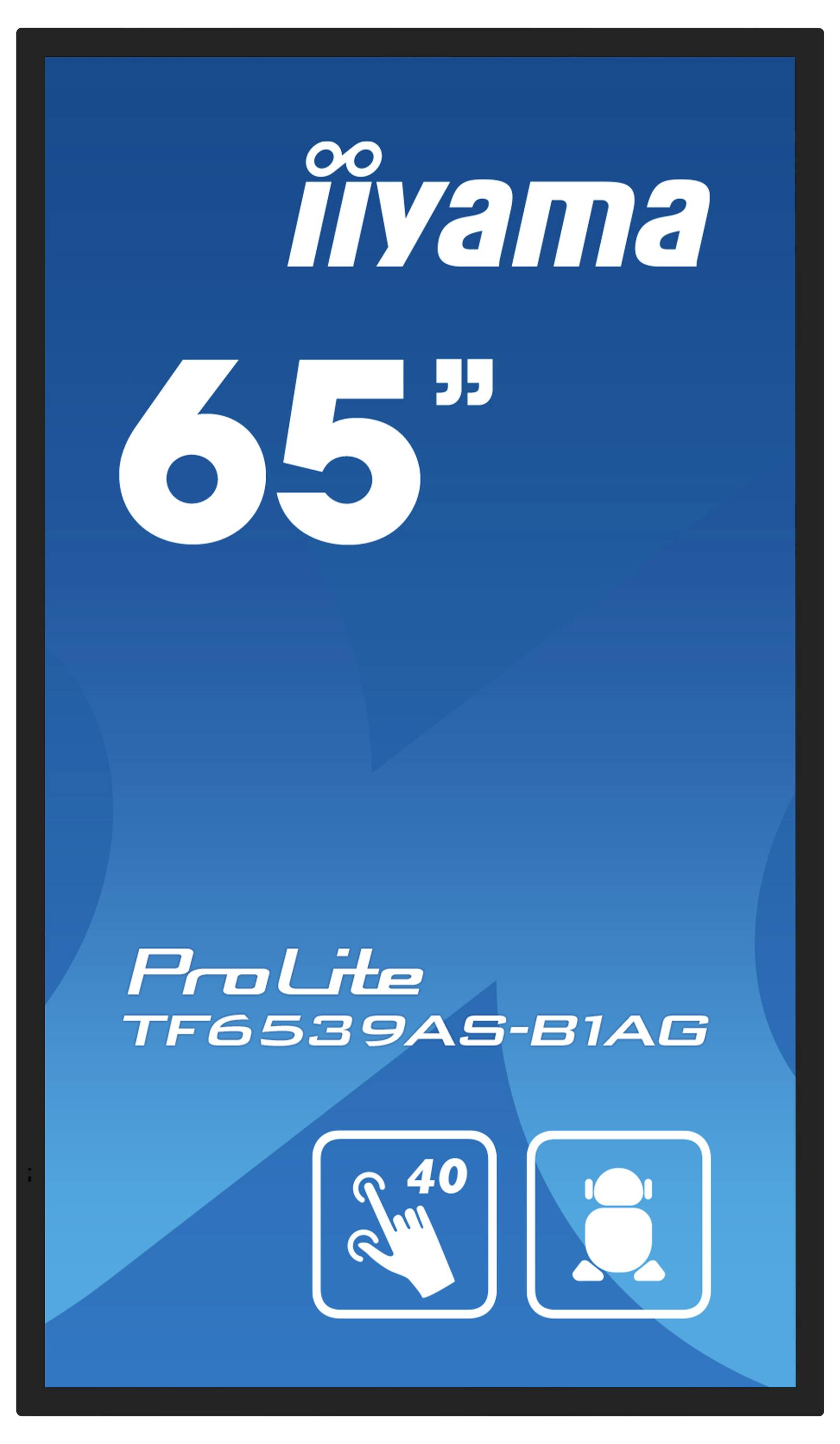 Iiyama 65" Bonded PCAP Anti-glare Bezel Free 40 Digital Signage Display EEK: F (A - G) 163.9 cm 64.5 Zoll 3840 x 2160 Pi-3