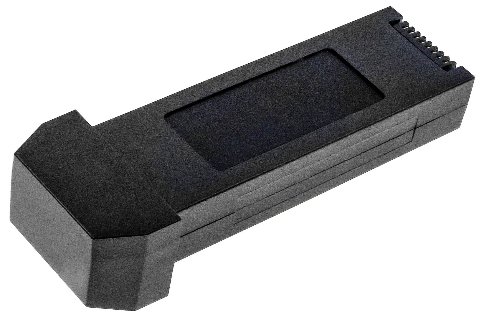 'Schwarzer Adapter mit rechteckiger Form und mehreren Pins auf einer Seite.'