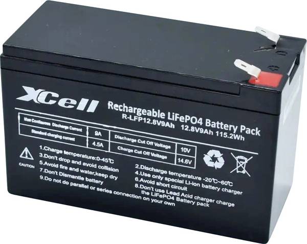 XCell LFP129 Spezial-Akku LiFePo-Block Flachstecker LiFePO 4 12.8 V 9 Ah 1 St.