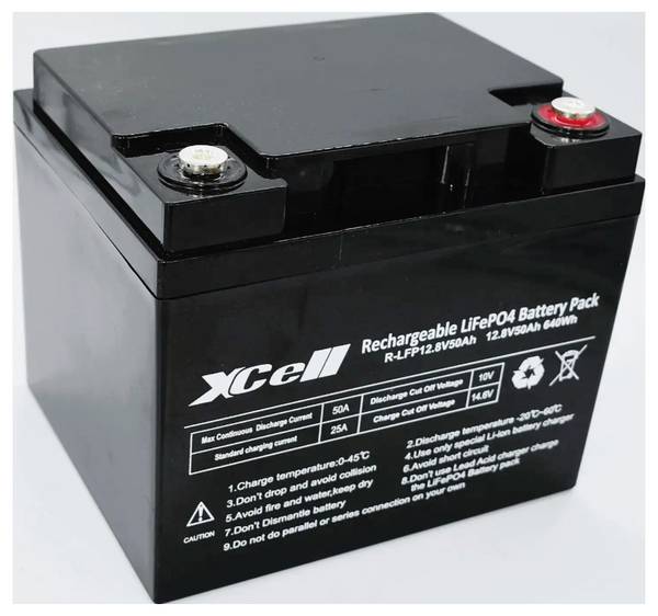 XCell LFP1250 Spezial-Akku LiFePo-Block Schraubkontakt LiFePO 4 12.8 V 50 Ah 1 St.