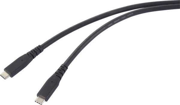 Renkforce USB-C® Kabel USB4® USB-C® 1.00 m Schwarz TPE-Mantel RF-6662040