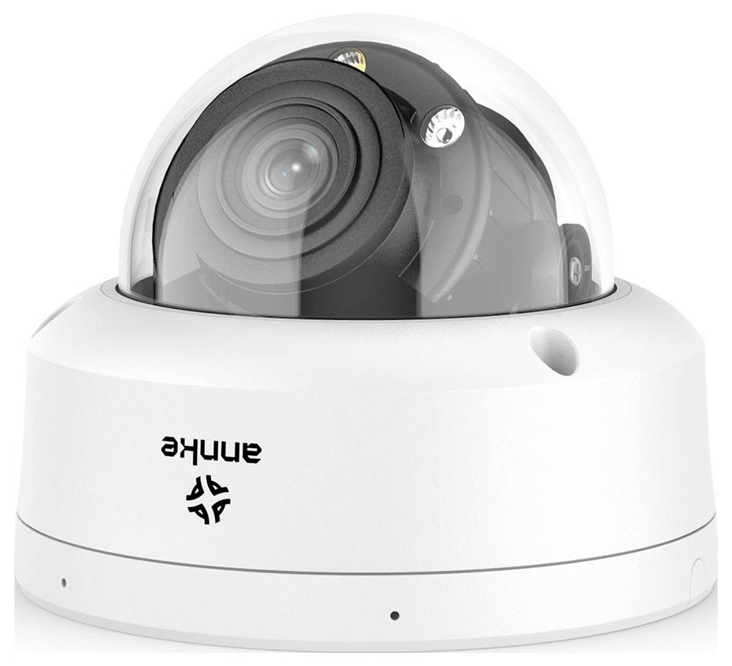 Dome-Kamera mit transparentem Schutzgehäuse, geeignet für Überwachung und Sicherheit in Innenräumen.