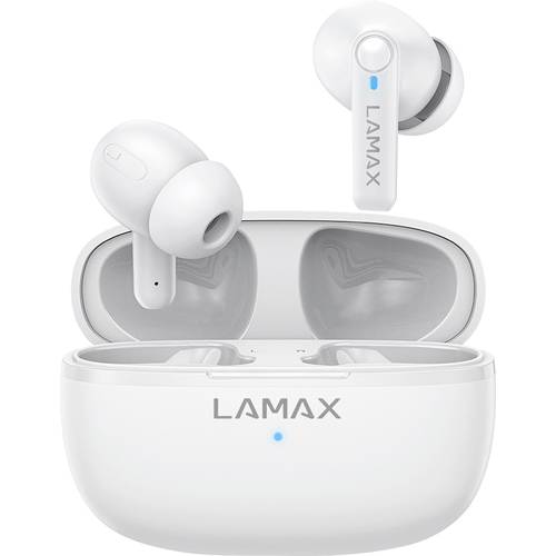 Lamax Clips1 Play In Ear Headset Bluetooth® Stereo Weiß Batterieladeanzeige, Ladecase, Lautstärkeregelung, Schweißresist...