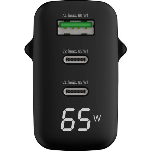 Ansmann HC365PD 65W USB Ladegerät 65 W 1x USB-A, 2x USB-C® USB PD Schwarz Innenbereich