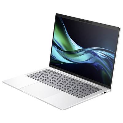 Ein moderner Laptop mit einem schlanken Design und einer hochauflösenden Bildschirmdarstellung in blauen und grünen Tönen.