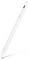 Ein weißer, schlanker Tablet-Stift mit einem Knopf und einer kleinen LED-Anzeige am oberen Ende, geeignet für präzises Zeichnen und Notizen.