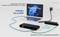 'Laptop mit angeschlossenem Kabel an eine Dockingstation mit Beschriftung: Thunderbolt™ 3/4, USB4, USBC. Aufladen bis zu 85W.'