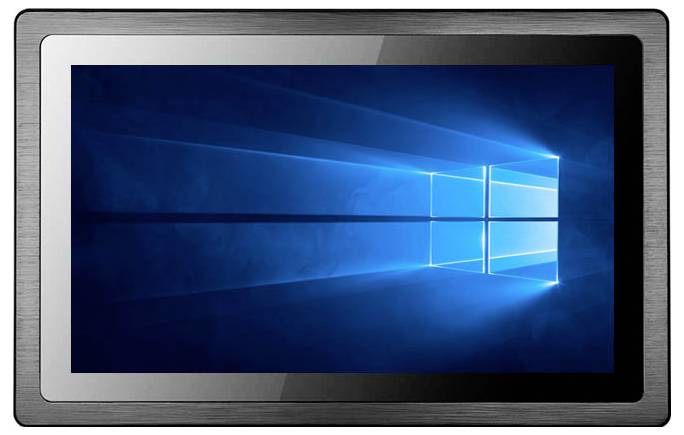 Blauer Windows-Bildschirm auf einem Tablet oder Monitor, zeigt das Windows-Logo auf blauem Hintergrund mit Lichtstrahlen-Effekt.