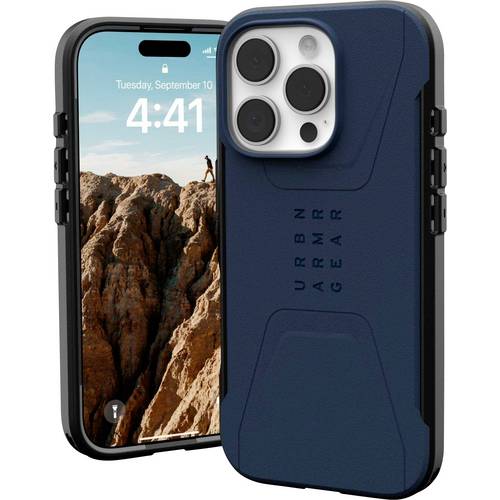 Urban Armor Gear Civilian MagSafe Case Backcover Apple iPhone 16 Pro Blau MagSafe kompatibel 114444115555