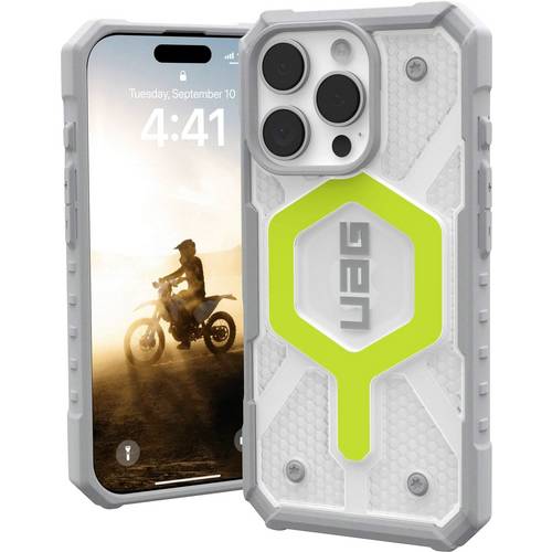 Urban Armor Gear Pathfinder MagSafe Case Backcover Apple iPhone 16 Pro Neon, Transparent MagSafe kompatibel 114464118181