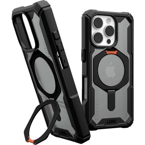 Urban Armor Gear Plasma XTE MagSafe Kickstand Case Backcover Apple iPhone 16 Pro Schwarz/Orange MagSafe kompatibel 11447...