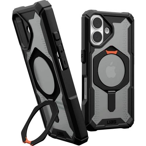 Thumbnail - Urban Armor Gear Plasma XTE MagSafe Kickstand Case Backcover Apple iPhone 16 Schwarz/Orange MagSafe kompatibel 114476114...