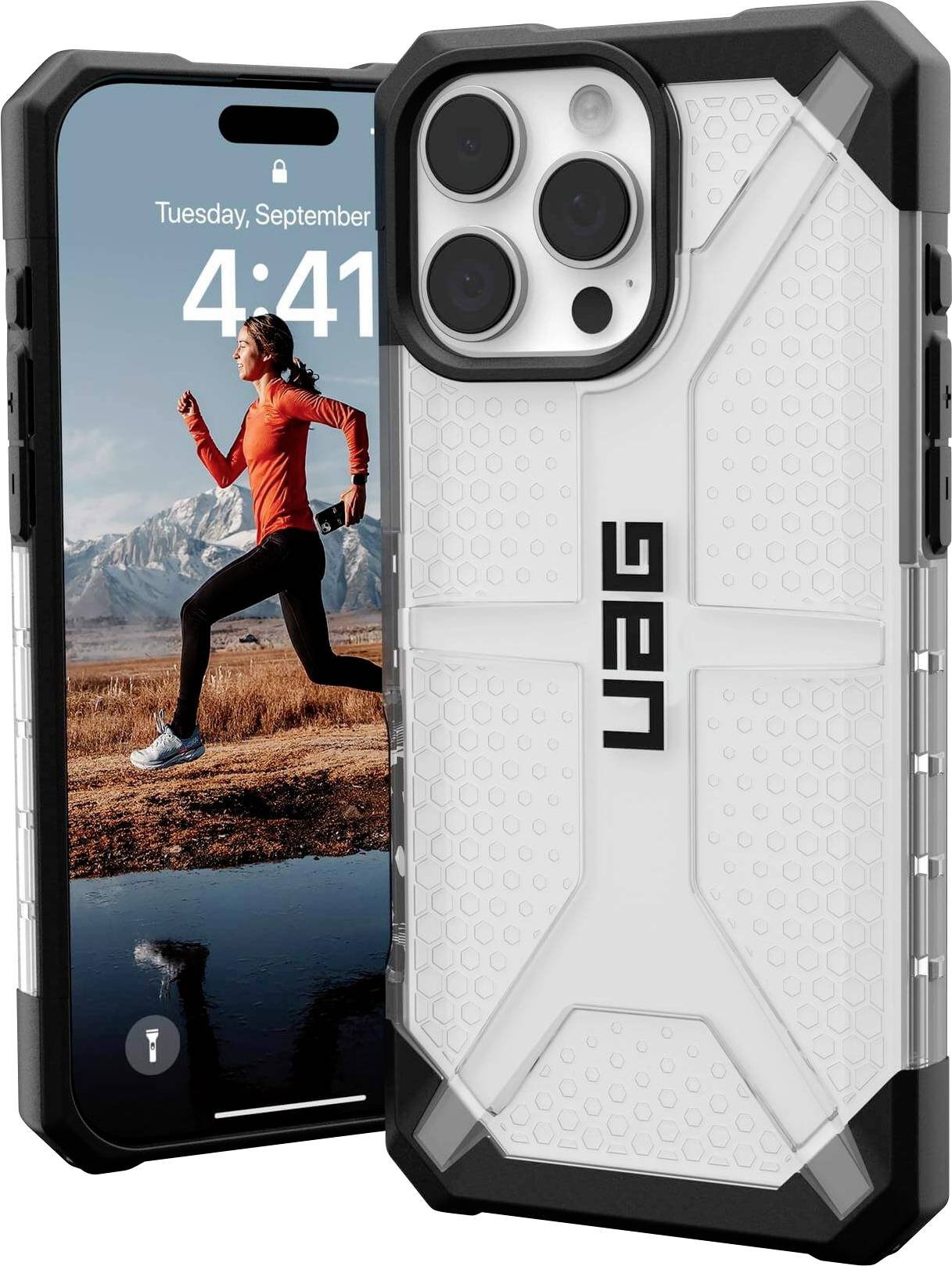 Urban Armor Gear Gear Plasma Case Backcover Apple iPhone 16 Pro Max Ice, Transparent Induktives Laden 114478114343